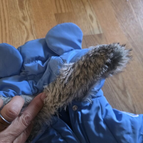 Disney Baby Mickey Mouse Blue winter One Piece Hooded Snow suite 9-12 Months Vtg - Picture 7 of 16